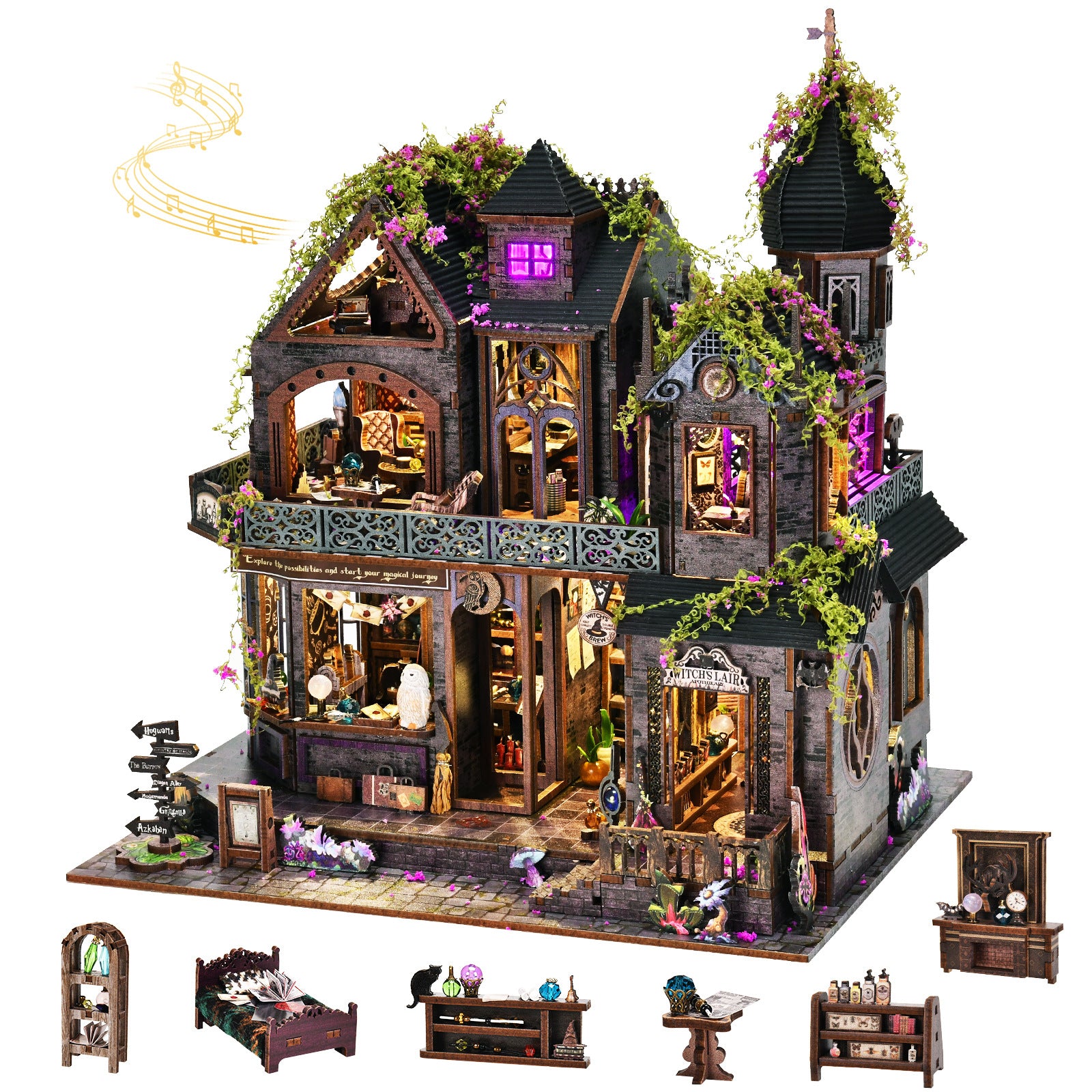 Wooden Castle Building Blocks Kit