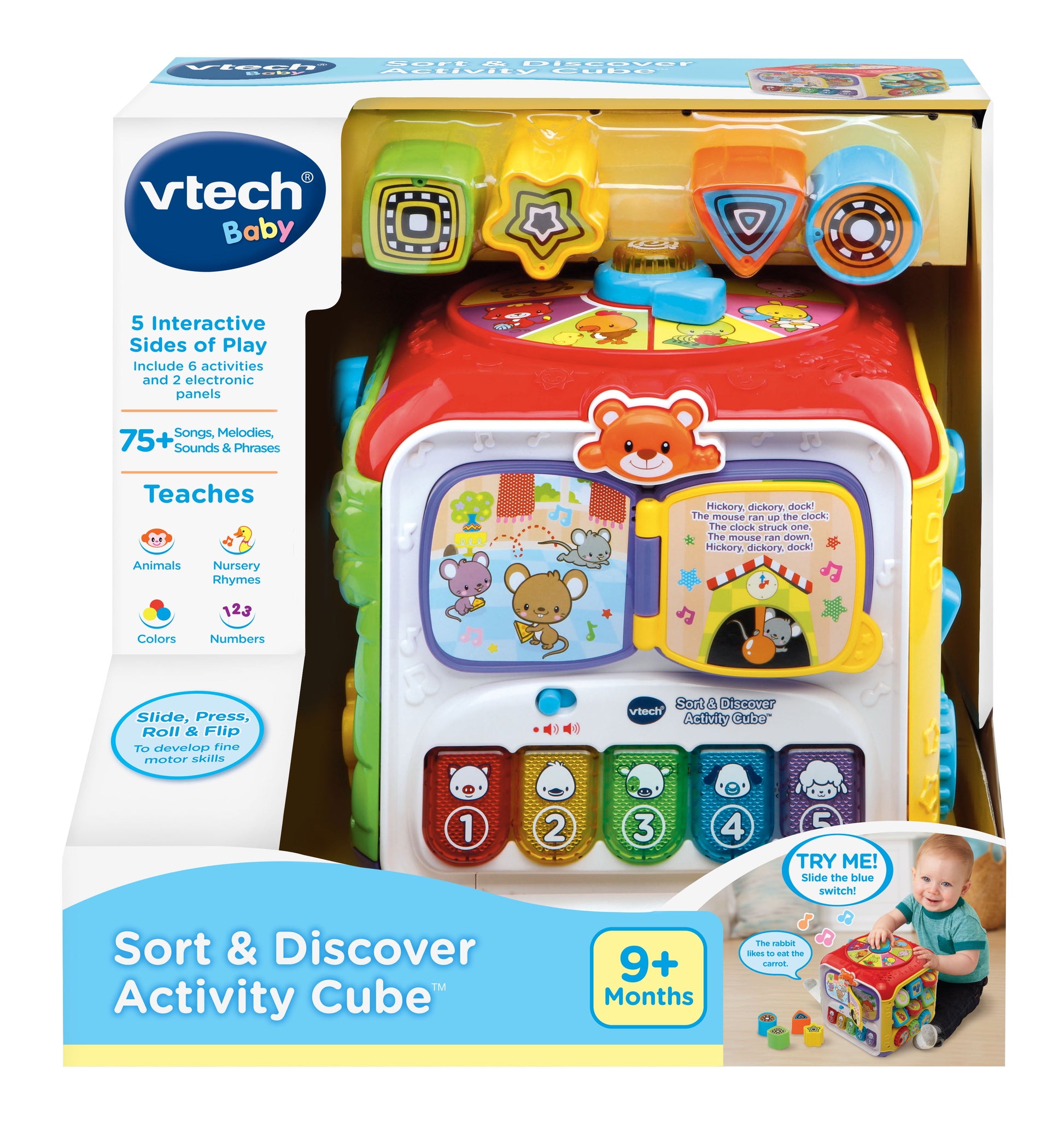 Sort and Discover Activity Cube, Learning Toy for Baby Toddler