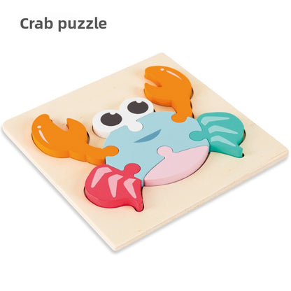 Wooden 3D Cartoon Puzzle Toy for Kids