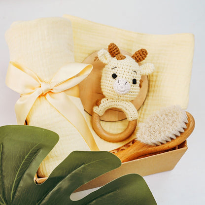 Pure Cotton Crochet Baby Rattle Gift Set