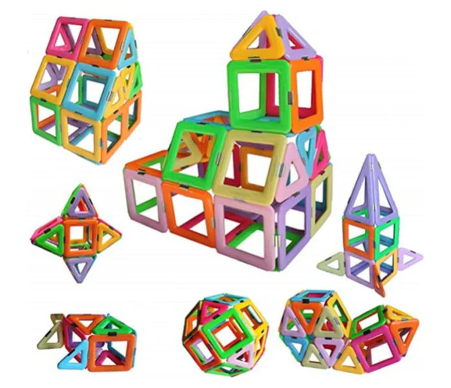 100Pcs Magnetic Tiles Set - Building Construction Kit Educational STEM Toys for Your Kids (Stronger Magnets)