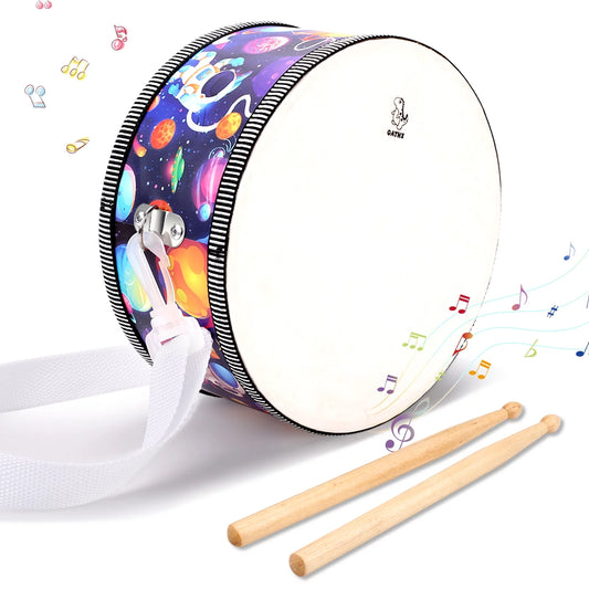 Kids Drum 8" Percussion Instrument for Toddler Educational Music Toys Gift Boys Girls Age 1-5