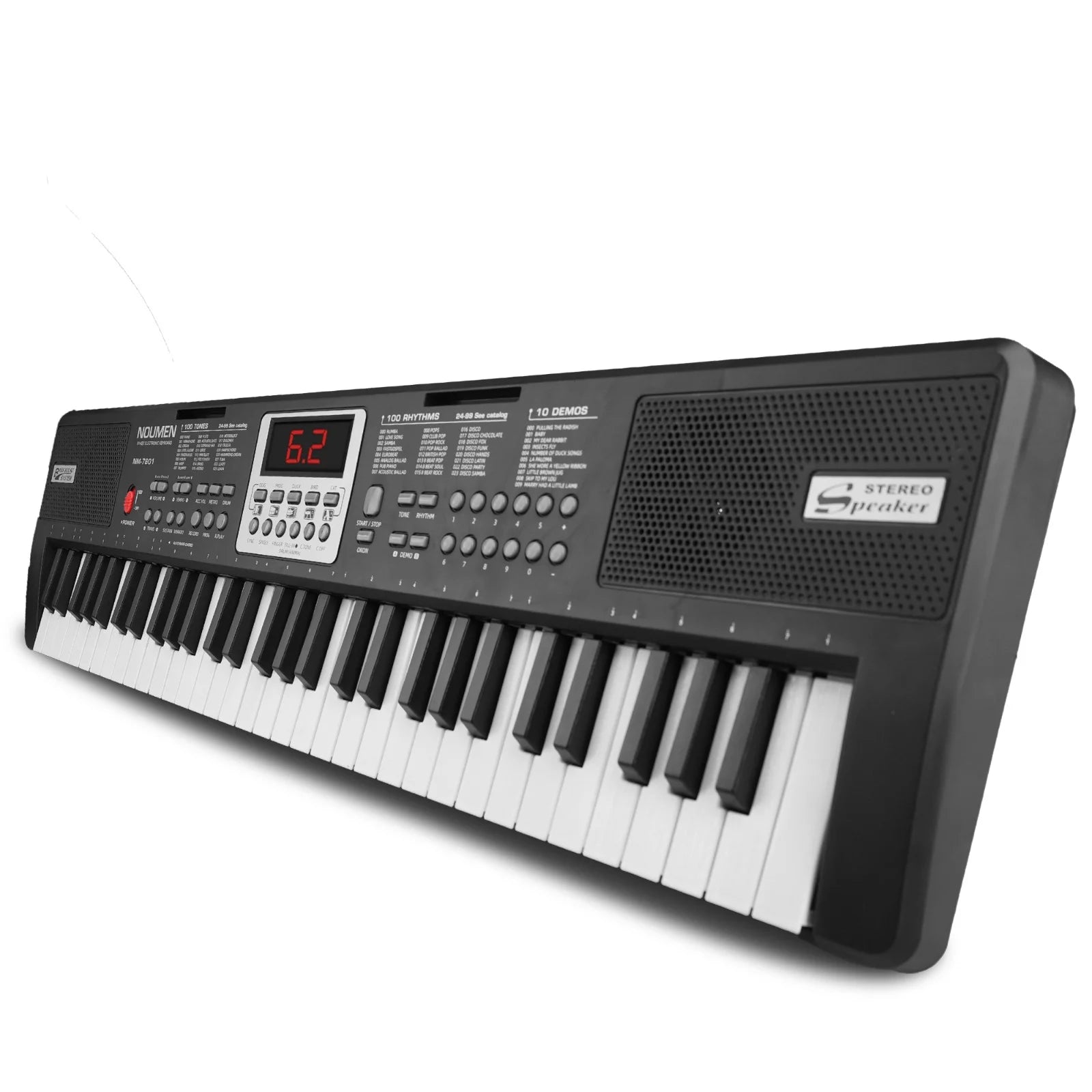 Piano Keyboard for Kids 61 Key Electric Organ with Music Stand and Microphone, Black