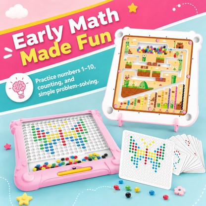 Magnetic Maze Board for Ages 3–6 — Math & Color Learning | 2-in-1