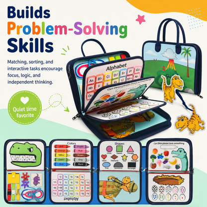 Dinosaur Busy Book for Toddlers 2–4 — Fine Motor Skills | 12 Activities