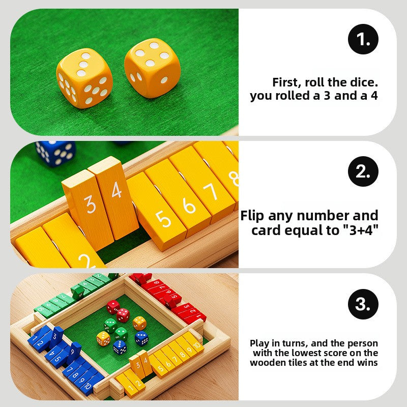 Number Flip-Card Board Game – Color Options