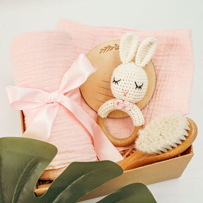 Pure Cotton Crochet Baby Rattle Gift Set