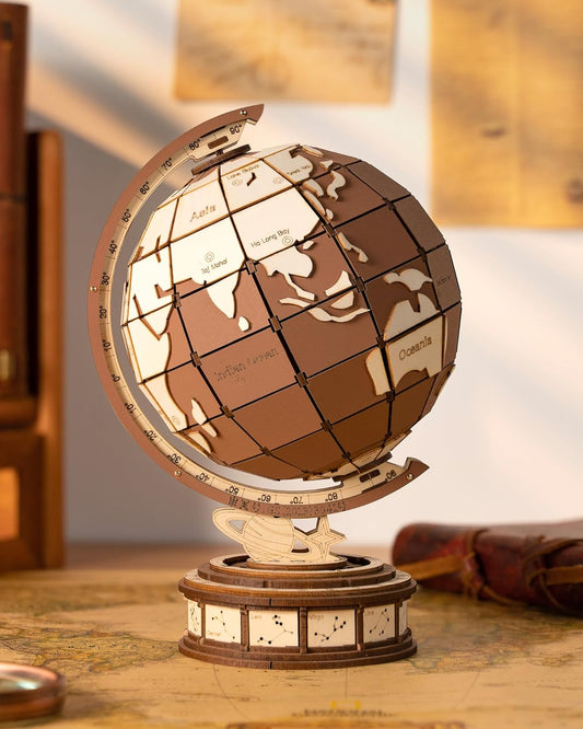 Build a Rotating 3D Wooden Globe With Astronomical Base – A Hands-On STEM Puzzle for Curious Kids & Teens