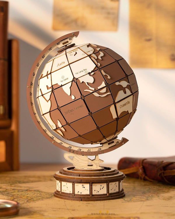Build a Rotating 3D Wooden Globe With Astronomical Base – A Hands-On STEM Puzzle for Curious Kids & Teens