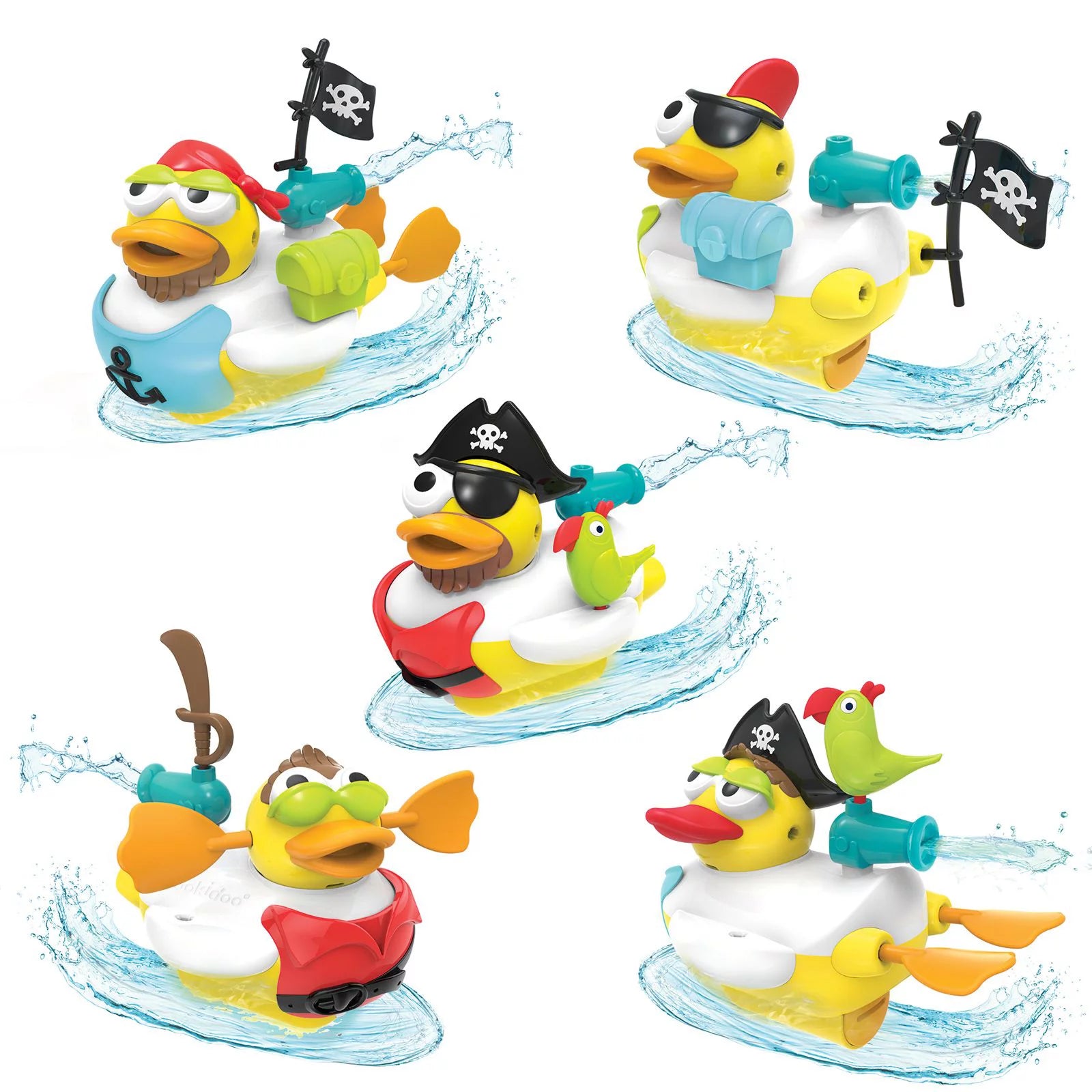 Jet Duck Pirate Bath Toy with Powered Water Cannon Shooter - Sensory Development & Bath Time Fun for Kids - Ages 2+