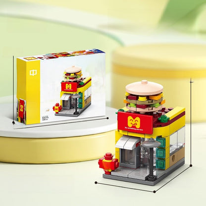 Mini City Street Building Blocks Set Mcdonalds m store 118pcs boxed