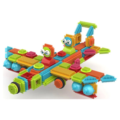 ST5 STEM Building Toys - 144 Bristle Shape 3D Tiles, Ages 3-8, Educational Building Blocks