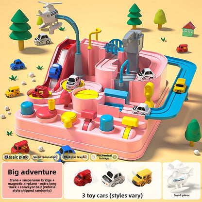 Toy Track Set with Cars and Airplane