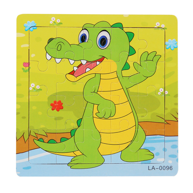 Wooden Cartoon Puzzle Set for Early Learning