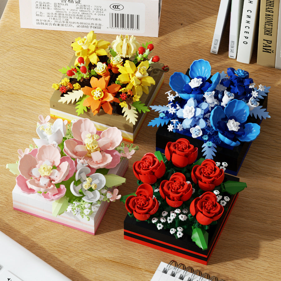 Mini Flower Bouquet Building Blocks Set