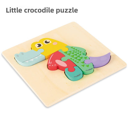 Wooden 3D Cartoon Puzzle Toy for Kids