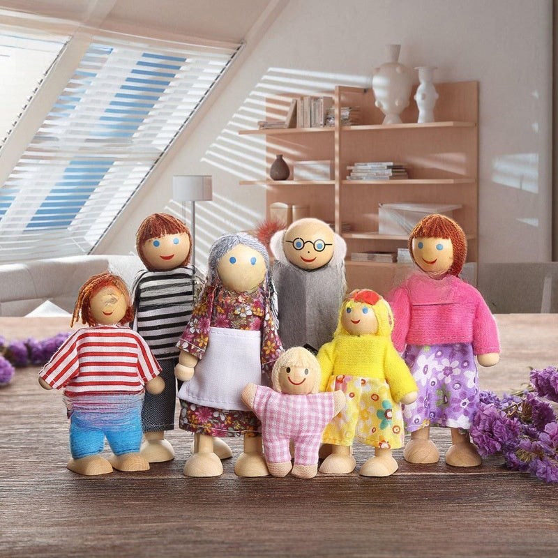 Wooden Articulated Family Dolls