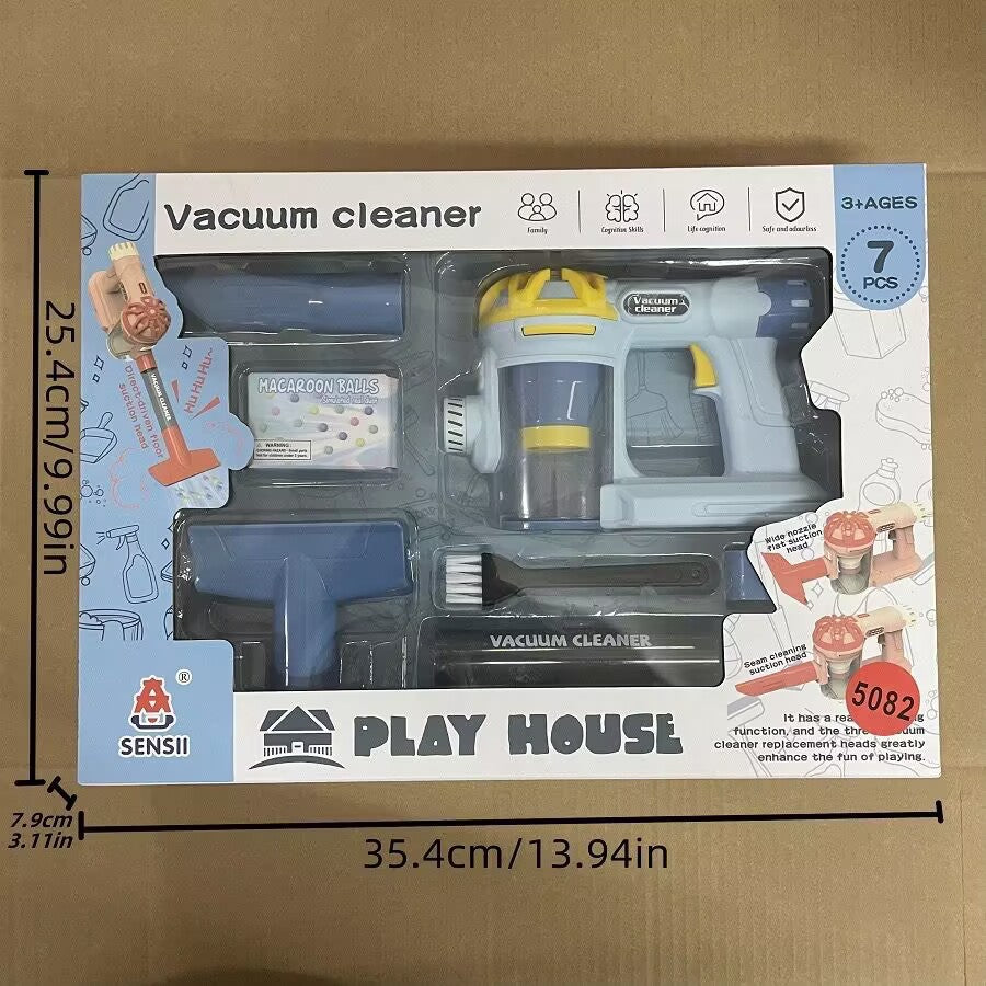 Kids Electric Pretend Vacuum Cleaner Set Blue Short SmallPkg