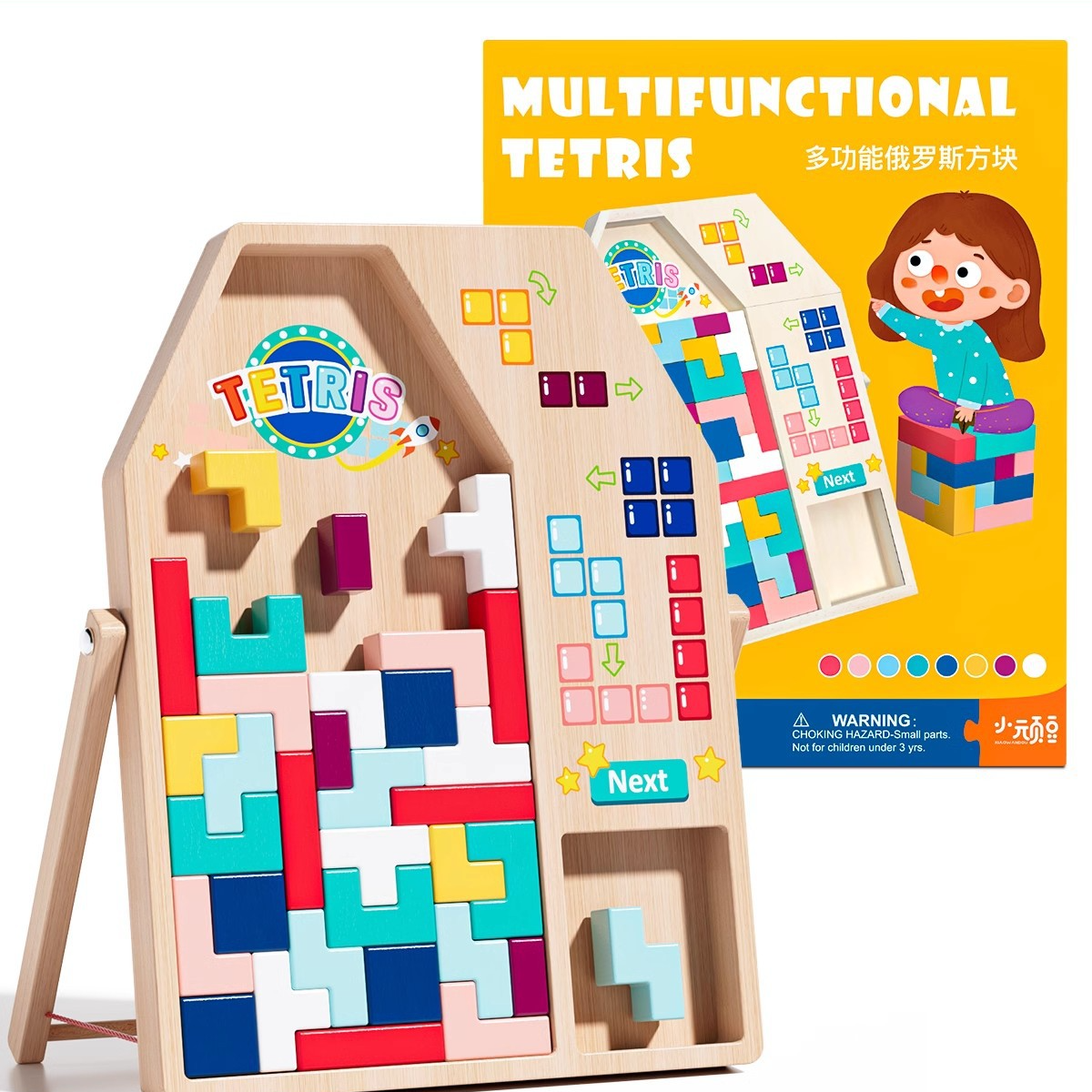 Wooden Puzzle Blocks for Spatial Thinking XLarge LifeSize Tetris Premium