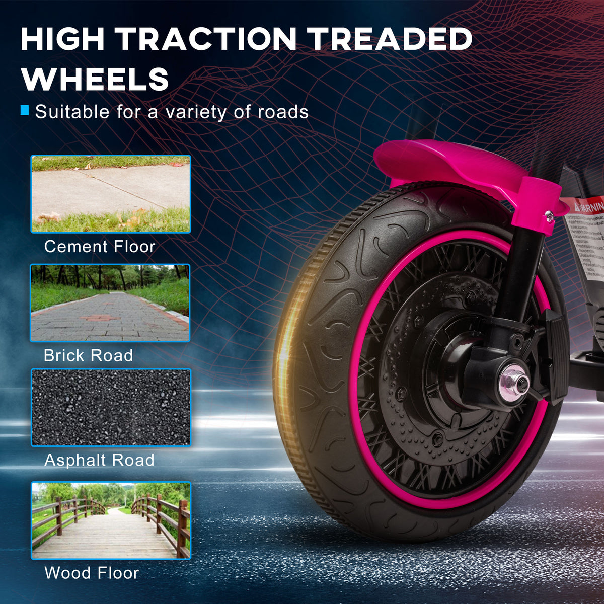 6V Kids Ride-On Motorcycle with Training Wheels