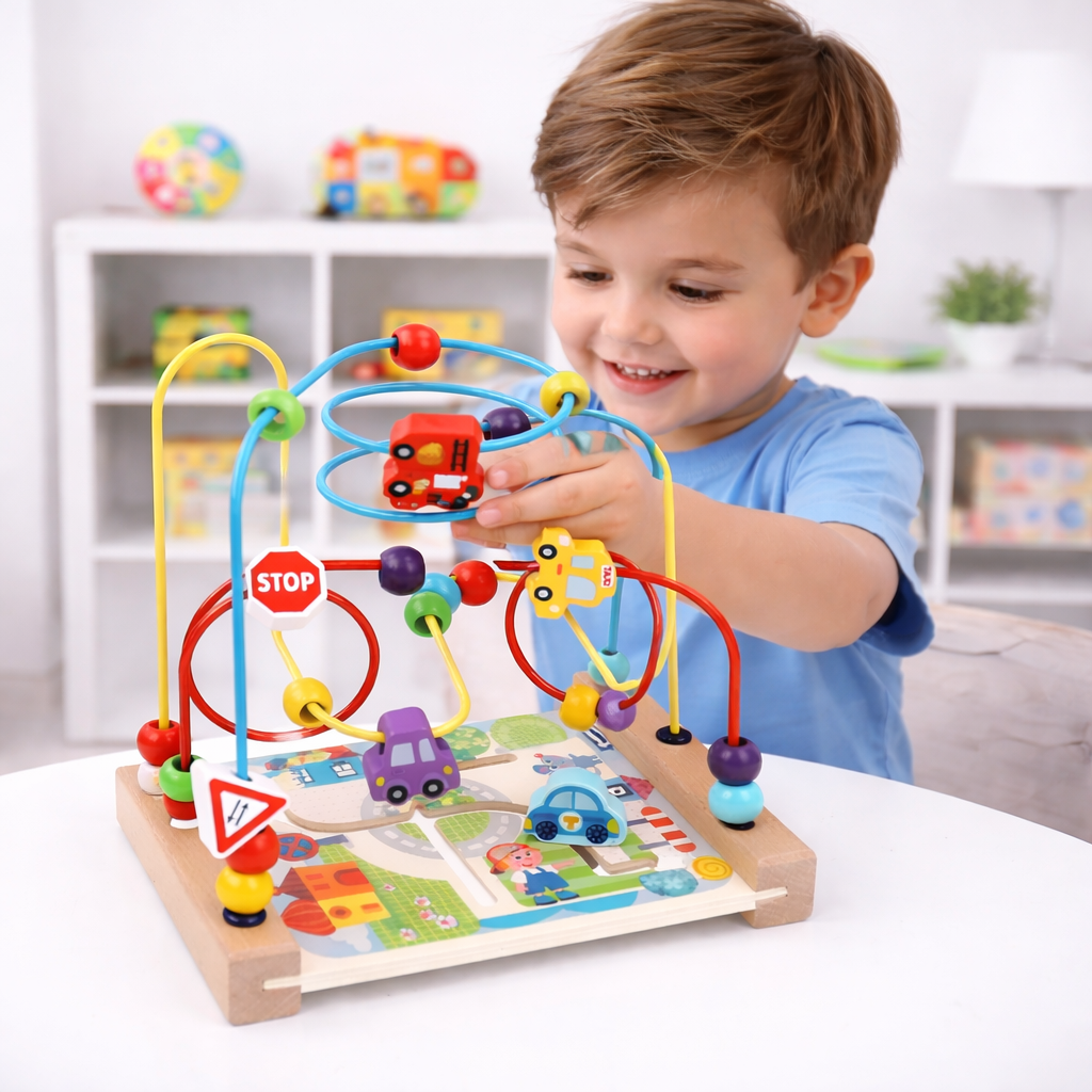 Classic Fun, Modern Growth: Wooden Bead Maze Roller Coaster! 🎡🎢