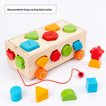 Montessori Shape Sorting Trailer Toy for Kids