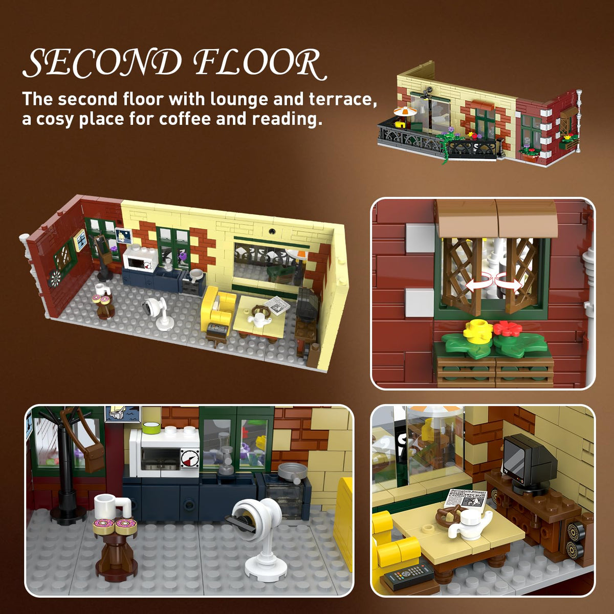 1589-Piece Light-Up Coffee House Building Set