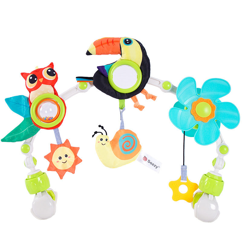 Baby Stroller Toy with Bed Clip Clamp Black Toucan