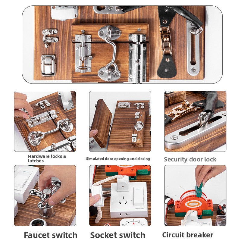 Wooden Busy Board for Focus and Coordination