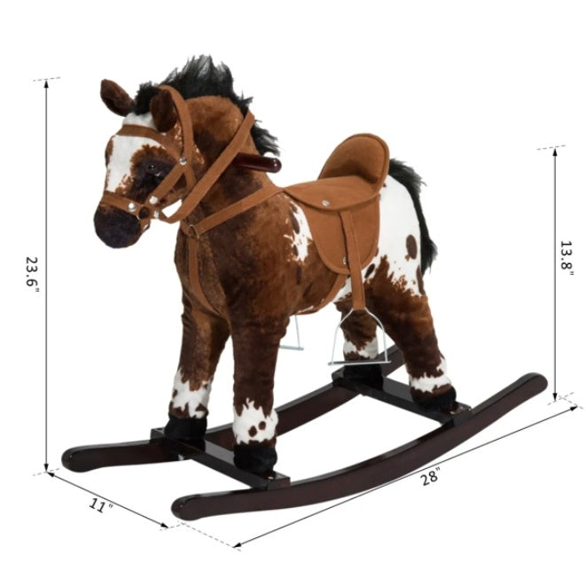 Kids Plush Rocking Horse with Sounds Standard Rocking Horse