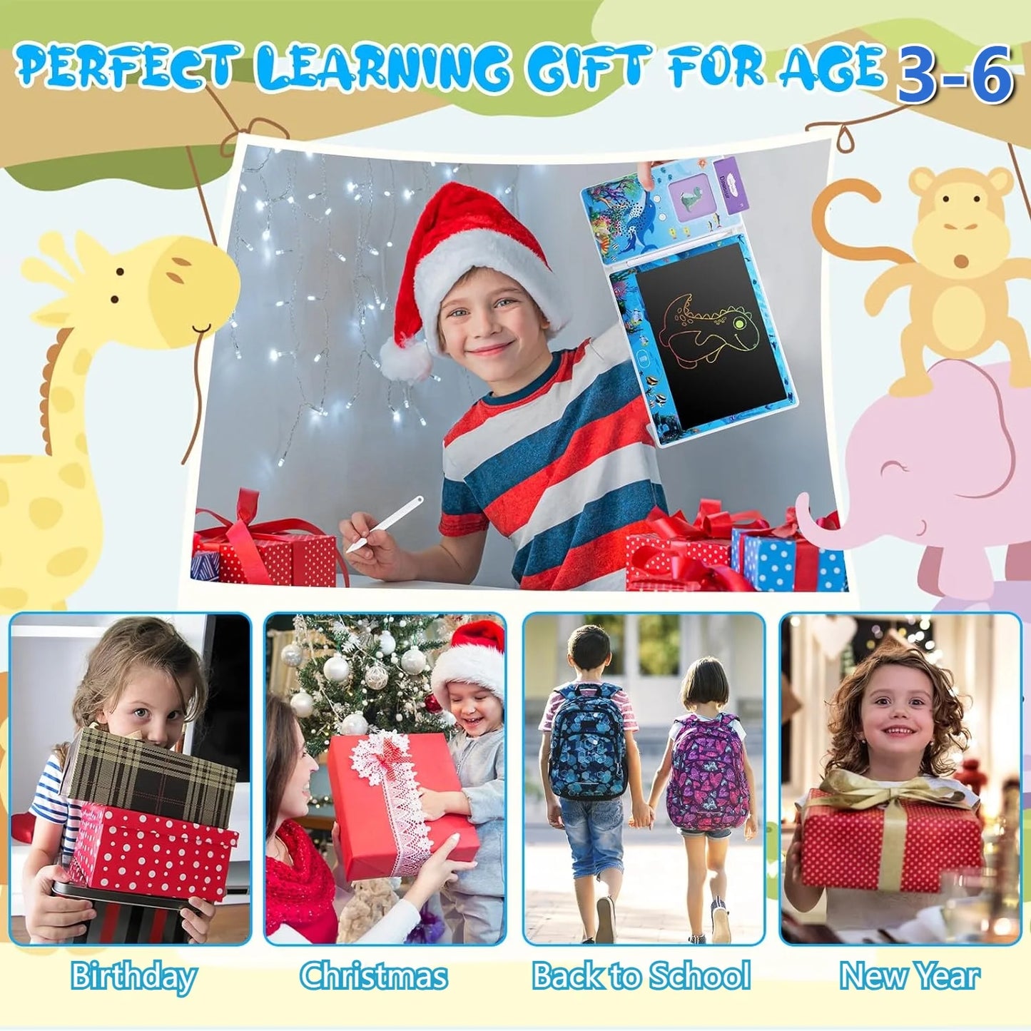 Talking Flash Cards for Toddlers 2-4 Years, 112 Flash Cards 224 Sight Words Speech Therapy Toys with LCD Writing Tablet, Talking Doodle Board Educational Learning Toys Gifts, School Supplies