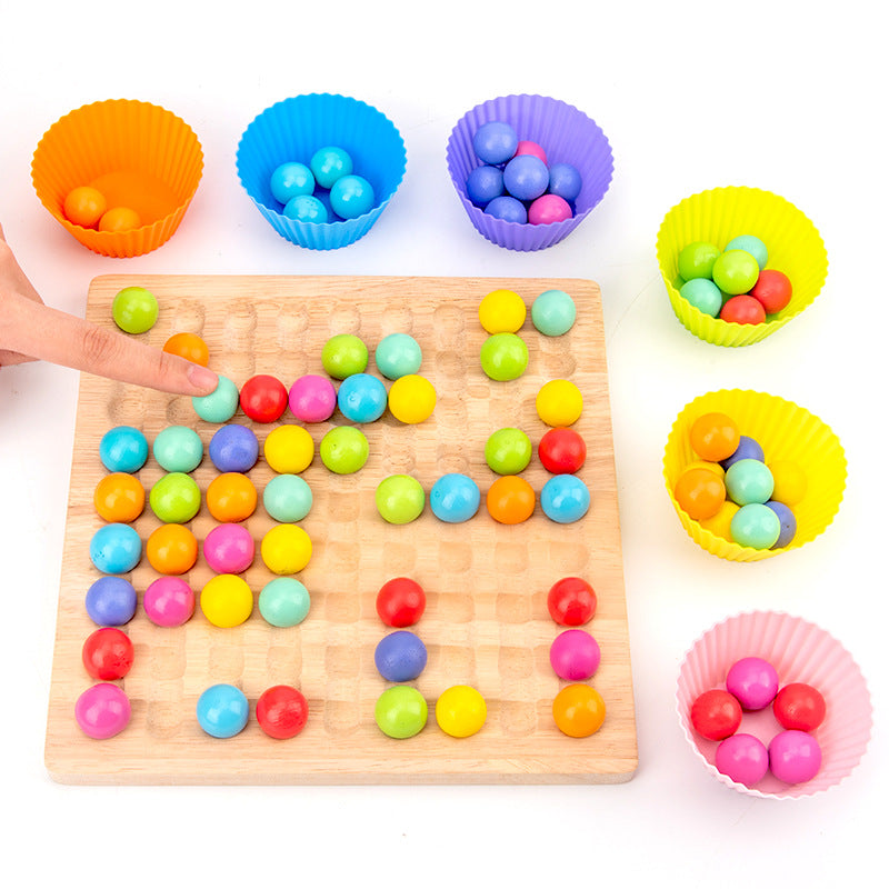 Wooden Bead and Puzzle Tabletop Game