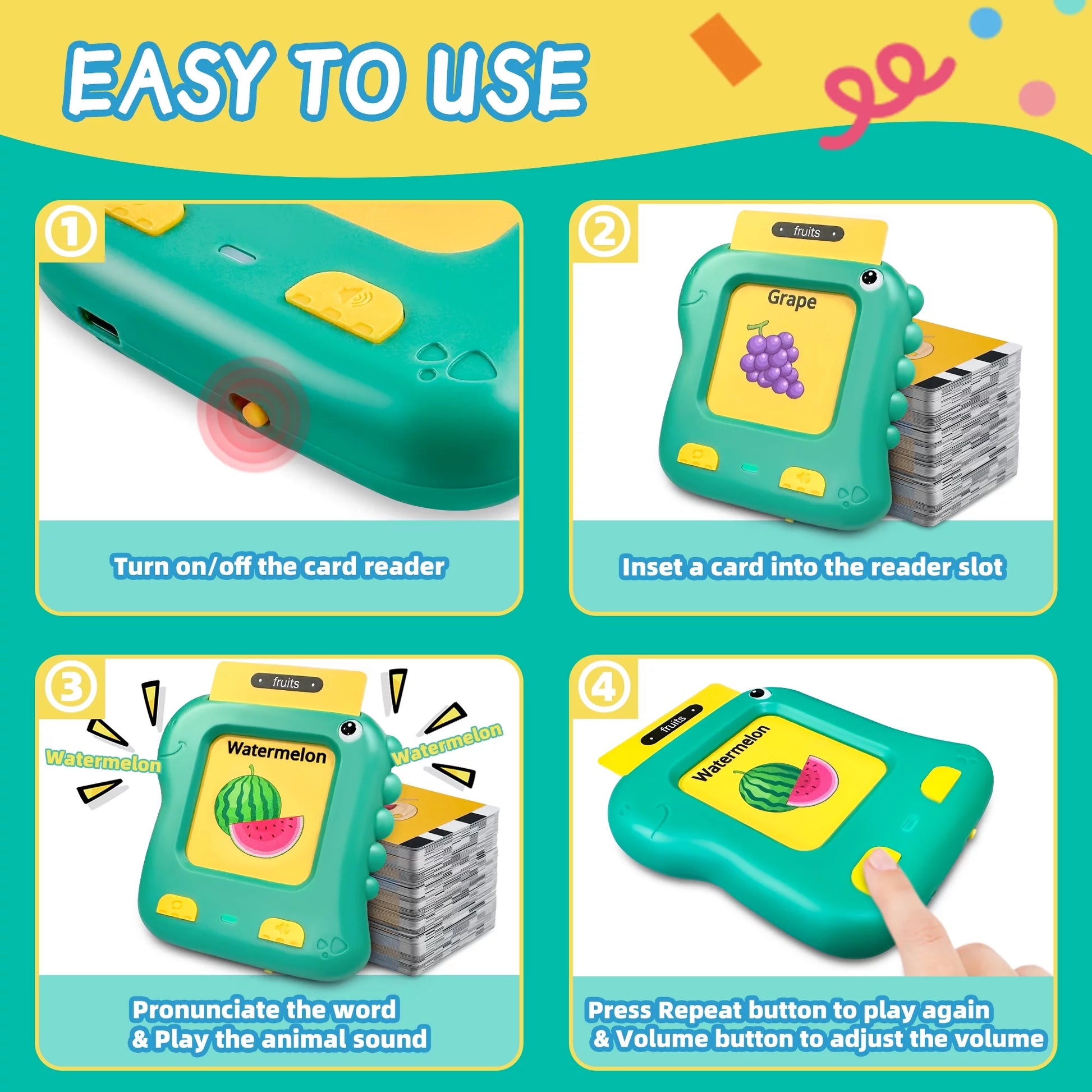 Upgraded Talking Flash Cards, Toddlers Toys for 1 2 3 4 5 6 Year Old Boys Girls, Autism Sensory Toys Montessori Educational Preschool Learning Toys for Kids, Dinosaur Toys 234 Sight Words
