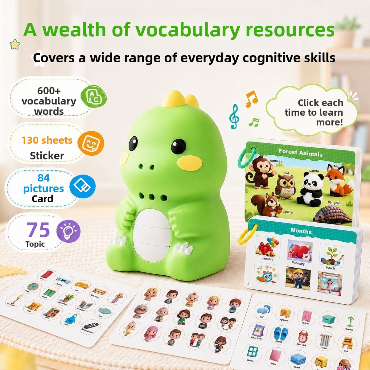 Children’s English Reading Pen Set with Word Cards