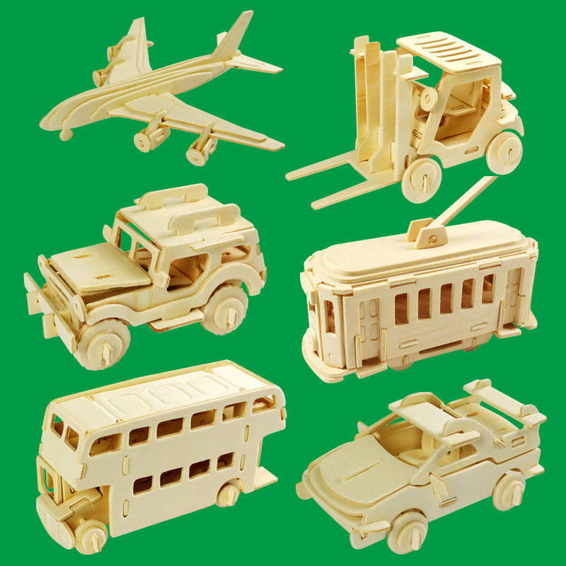 Wooden Vehicle 3D Puzzle – Nine Model Options