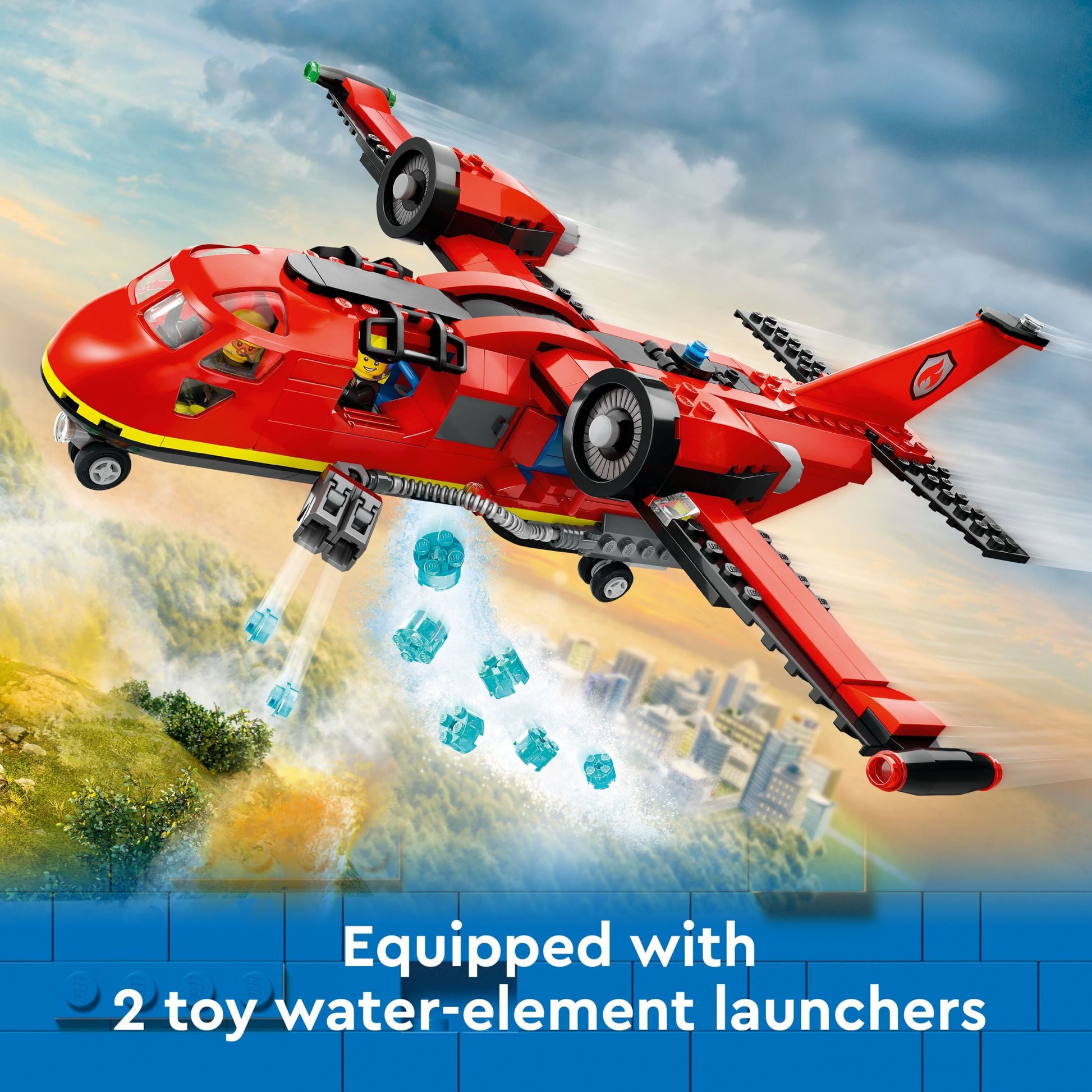 City Fire Rescue Plane Toy for Kids and Fans of Firefighter Toys, Fun Birthday Gift Idea for Boys and Girls Ages 6+ Who Love Airplane Toys and Imaginative Play, Includes 3 Minifigures, 60413