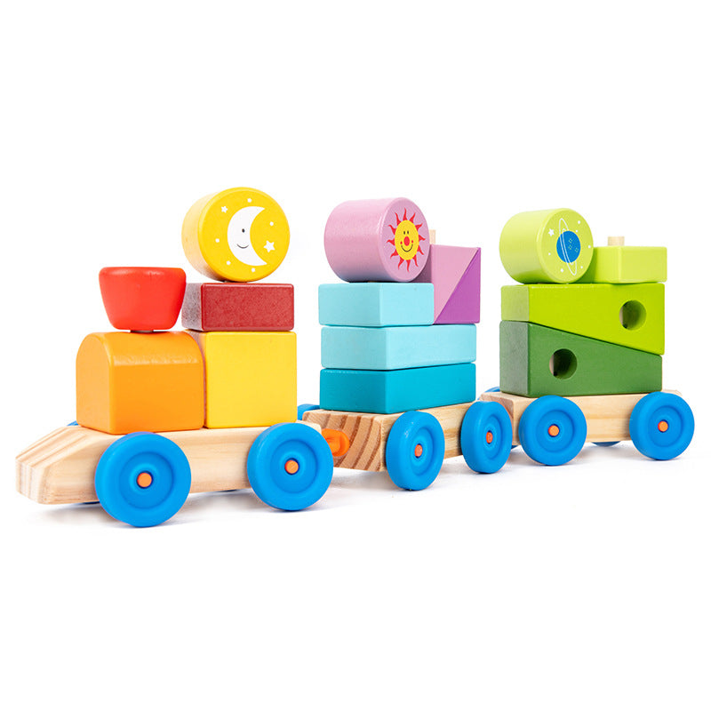 Wooden Planet Shape-Sorting Train Toy