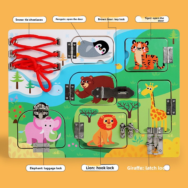 Wooden Latch Busy Board – Traffic, Animal or Space
