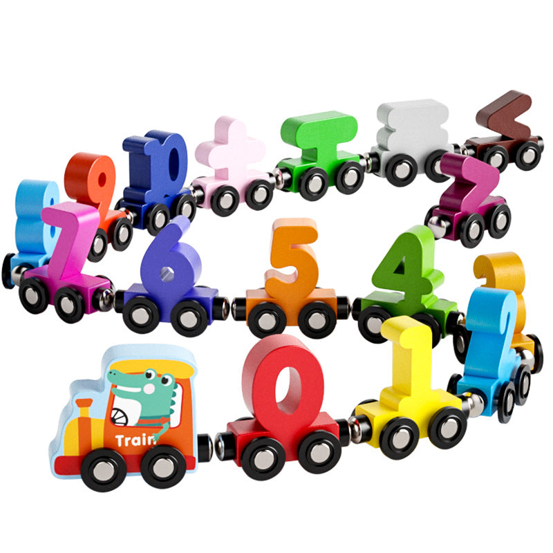 Wooden Magnetic Number Train for Counting Practice