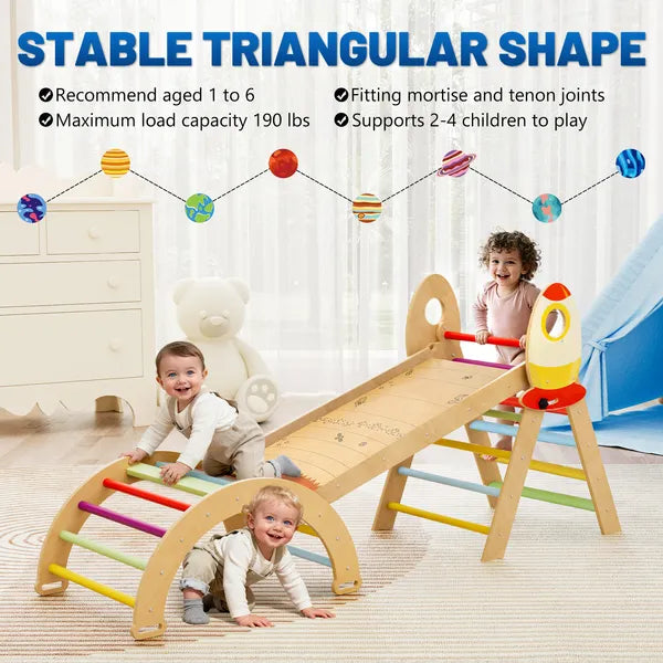 7-in-1 Foldable Wooden Climbing Triangle Set