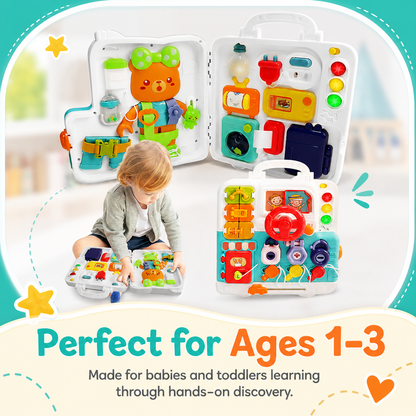 3-in-1 Montessori Busy Board Sensory Toy for Toddlers 1–3