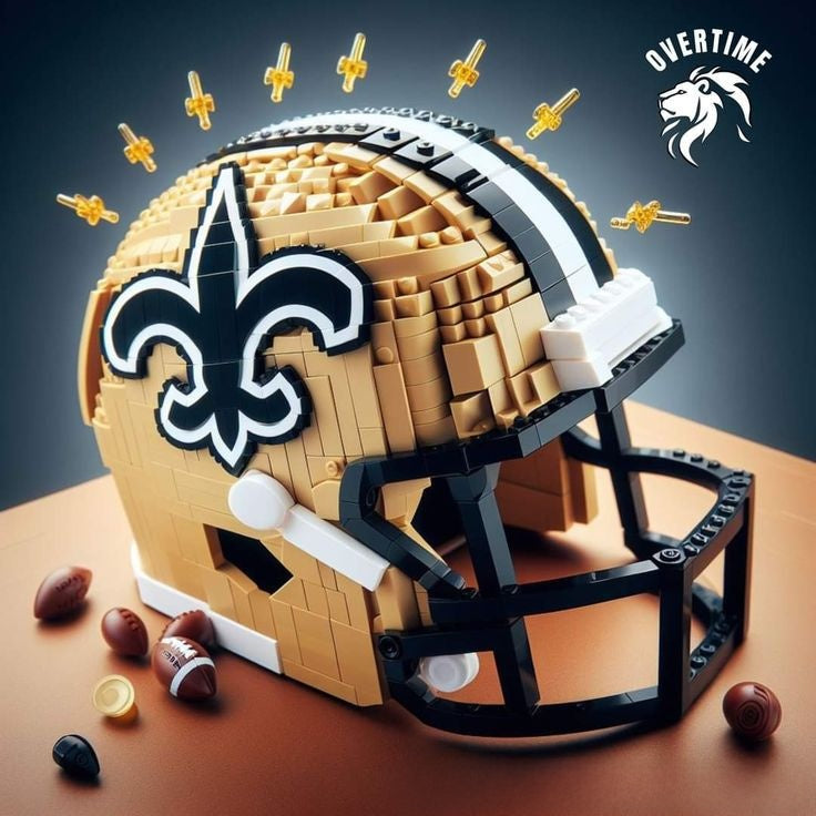 Football Helmet Building Blocks Display Set New Orleans Saints