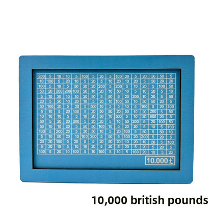 Wooden Goal Box with Counter blue 10000 pounds free pen 17.2�12.5�6.5cm