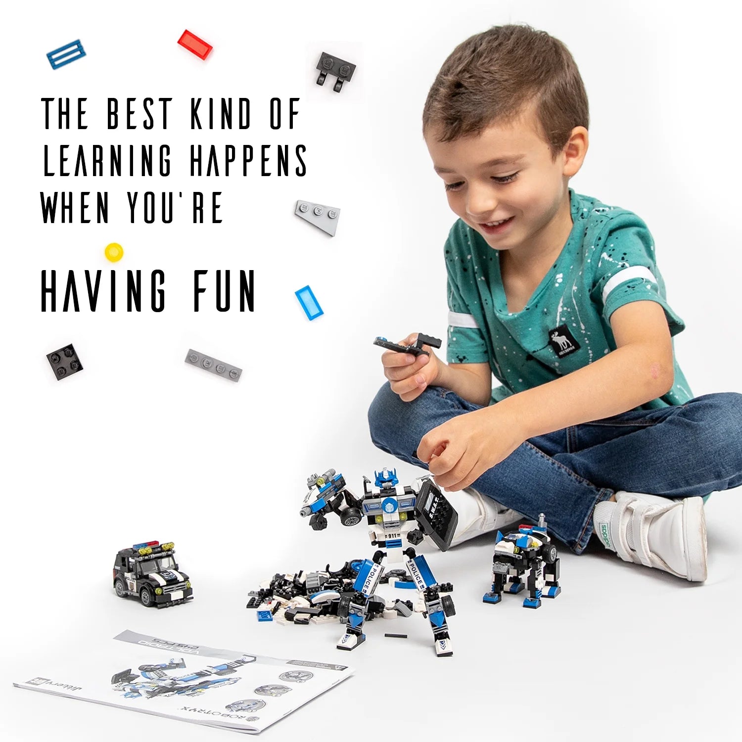 Robot Police STEM Building Toy for Boys | Gift for Kids Ages 6 7 8 9 10 11 Year Olds
