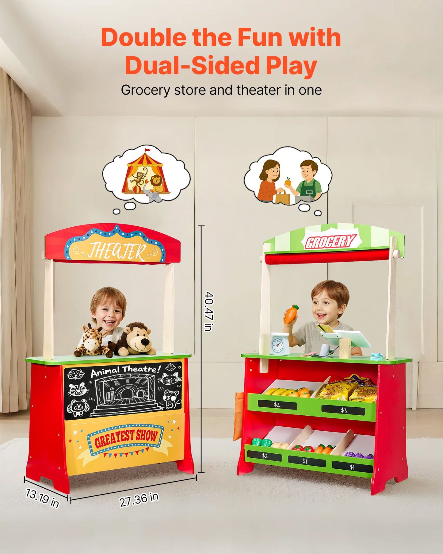 Double the Play, Half the Space: A Reversible Masterpiece That Transforms from a Puppet Theater to a Farmer’s Market in Seconds