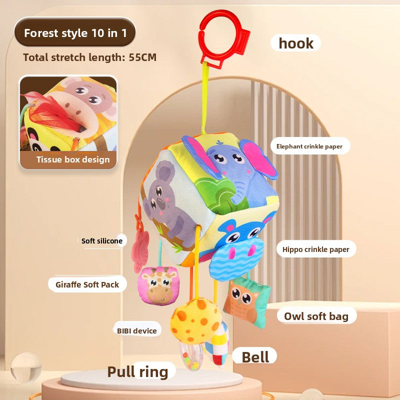 Baby Stroller Hanging Fabric Pull-Tissue Sensory Toy