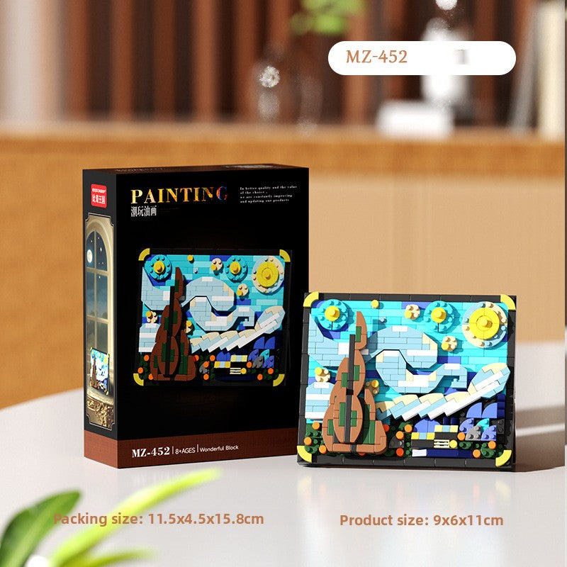 Mini City Street Building Blocks Set Famous painting-starry sky 470 capsules