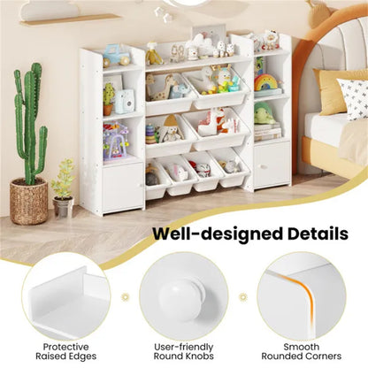 Sophisticated Organization: The Minimalist White Multi-Functional Storage Hub for Books, Toys, and Treasures