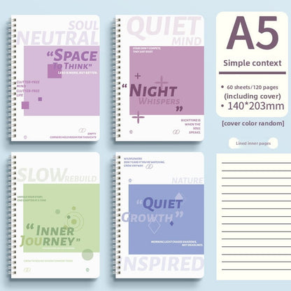 Cute Animal Coil Notebook with Hard Cover - A5/B5, 60 Sheetsd