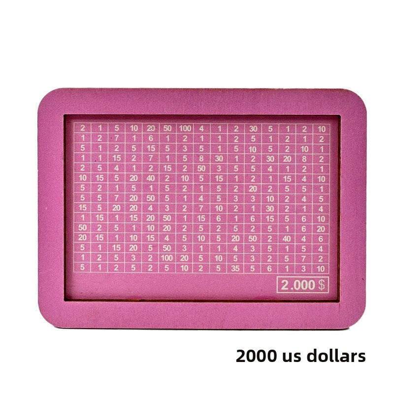 Wooden Goal Box with Counter pink 2000 Dollar free pen 17.2�12.5�6.5cm